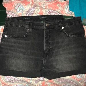 black jean shorts